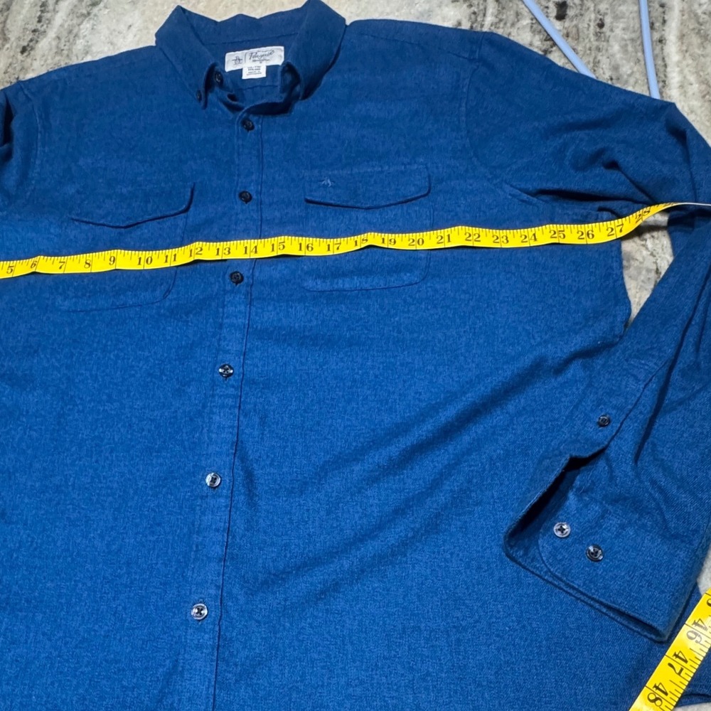 Original Penguin Button Down Shirt Mens XXL Blue Flannel Cotton Blend Grandpa - Picture 3 of 8